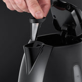 Russell Hobbs  Textures Electric Kettle 1.7L – 3kW Fast Boil Cordless Black Kettle with Perfect Pour Spout & Removable Anti-Scale Filter